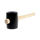 Киянка ЛОМ, деревянная рукоятка, черная резина, 90 мм, 1000 г - Фото 3