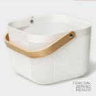 Корзина для хранения LaDо́m «Скандинавия», квадратная, 23.5×24×18 см, белая - Фото 3