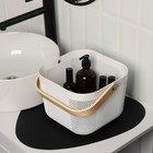 Корзина для хранения LaDо́m «Скандинавия», квадратная, 23.5×24×18 см, белая - Фото 2