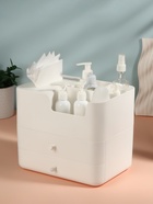 Органайзер для хранения косметики, многоуровневый, 2 ящика, 26×20.7×21.8 см, белый - Фото 3