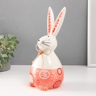Сувенир керамика "Кролик сонный с бантиком" бело-персиковый 11,8х10,5х24,2 см - Фото 2