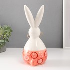 Сувенир керамика "Кролик сонный с бантиком" бело-персиковый 11,8х10,5х24,2 см - Фото 3