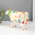 Сувенир керамика "Корова с косынкой" разноцветные пятна 21,8х8х15,8 см - Фото 2