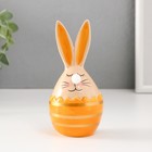 Сувенир керамика "Кролик в яйце с полосками" бежево-жёлтый 6,6х6,5х14,3 см - фото 12277005