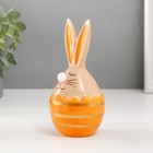 Сувенир керамика "Кролик в яйце с полосками" бежево-жёлтый 6,6х6,5х14,3 см - Фото 2