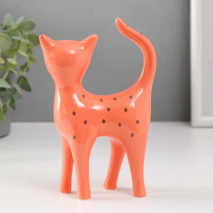 Сувенир керамика "Оранжевый котик" 10,4х4,3х15,6 см