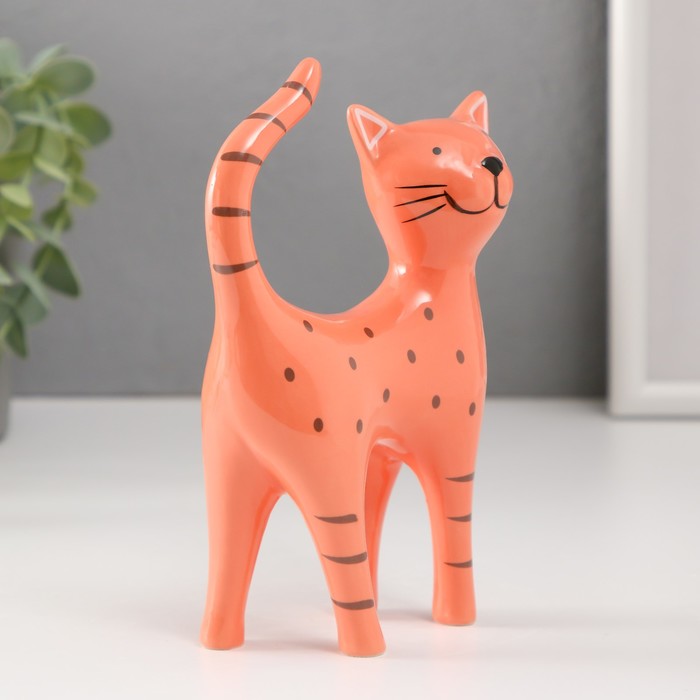 Сувенир керамика "Оранжевый котик" 10,4х4,3х15,6 см