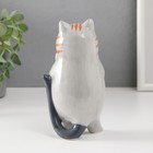 Сувенир керамика "Серый котик с сердцем в горох" 8,2х7,8х15 см - Фото 3