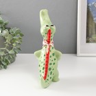 Фигурка керамика «Крокодил с косынкой», зелёный, 14.2×9.5×24.5 см - Фото 3