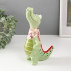 Фигурка керамика «Крокодил с косынкой», зелёный, 14.2×9.5×24.5 см - Фото 4