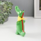 Фигурка керамика «Крокодил с косынкой», ярко-зелёный, 9.3×6×16.3 см - Фото 3