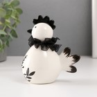 Сувенир керамика "Цыплёнок. Разнотравье" бело-чёрный" 10х6,6х11,6 см - Фото 3
