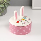 Шкатулка для украшений «Зайка с веночком», керамика, 10×10×10.3 см - Фото 4
