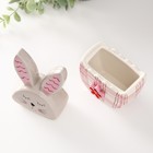 Шкатулка для украшений «Зайка в яйце», керамика, серо-красный, 11.8×7.2×20.8 см - Фото 5