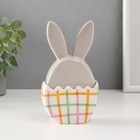 Шкатулка для украшений «Зайка в яйце», керамика, серо-жёлтый, 8×5.4×14.2 см - Фото 3