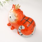 Копилка керамика "Спящая рыжая кошка в короне" 16,2х10,3х12,6 см - Фото 5