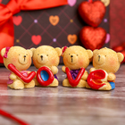 Сувенир полистоун набор 4 шт "Медвежата с надписью Love" 3х2,5х3,5 см МИКС - Фото 1
