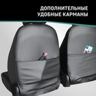 Авточехлы для Mitsubishi Delica, 1994-2007, 7 мест, капитанские кресла, экокожа черная - Фото 7