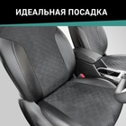 Авточехлы для Nissan Note (E12), 2012-2020, экокожа черная/замша черная ромб - Фото 3