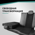 Авточехлы для Nissan Note (E12), 2012-2020, экокожа черная/замша черная ромб - Фото 4