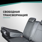 Авточехлы для Skoda Rapid, 2012-2020, задний ряд 40/60, без подлокотника, экокожа черная - Фото 4