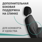 Авточехлы для УАЗ Патриот, 2005-2014, экокожа черная/жаккард - Фото 2