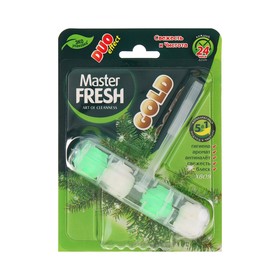 Блок для унитаза Master FRESH, DUO EFFECT 5в1 формула GOLD, хвоя, 1 шт 10380403