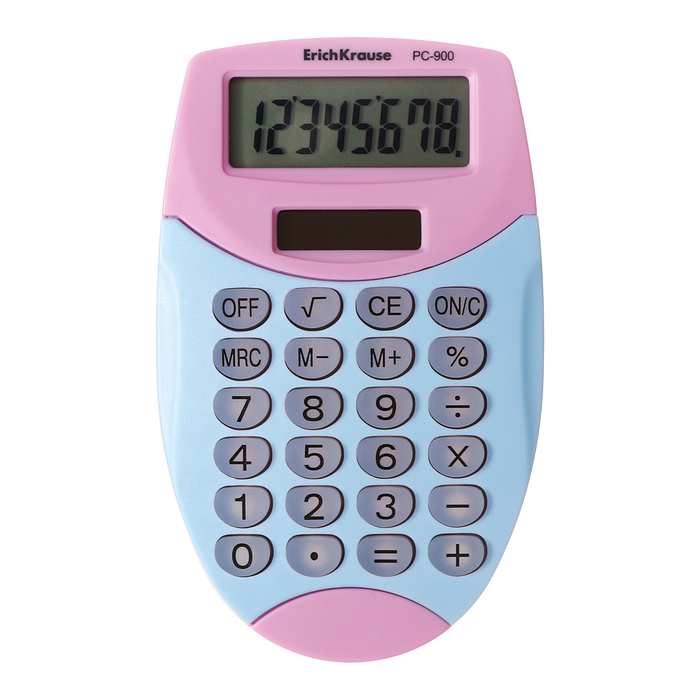 Калькулятор карманный 8-разрядов ErichKrause PC-900 Pastel Bloom, микс - Фото 1