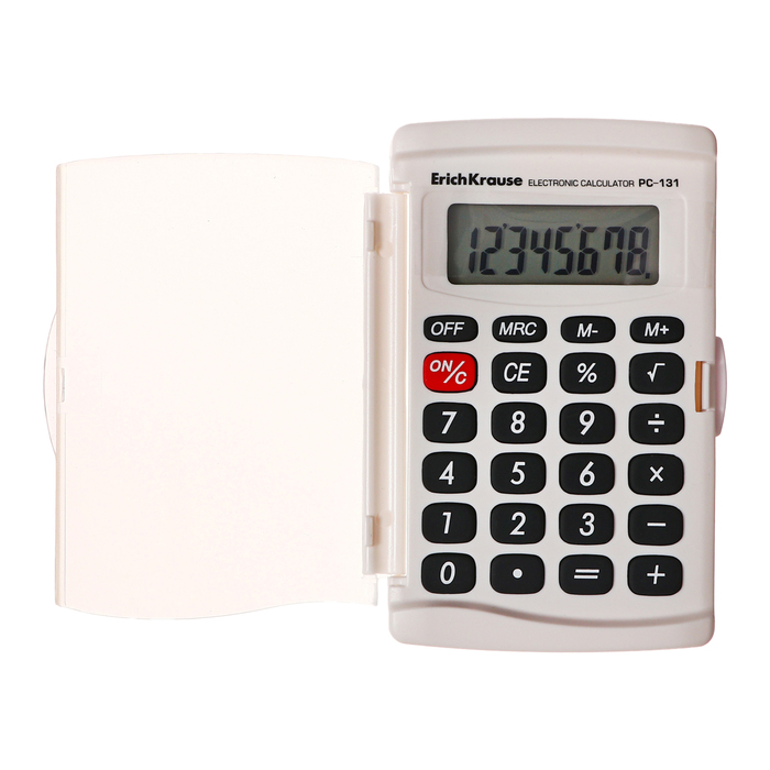 Калькулятор карманный 8-разрядов ErichKrause PC-131 Classic, белый - Фото 1