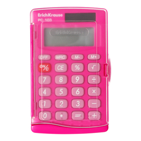 Калькулятор карманный 8-разрядов ErichKrause PC-103 Neon, розовый