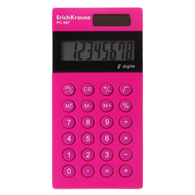 Калькулятор карманный 8-разрядов ErichKrause PC-987 Neon, розовый