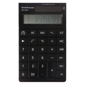 Калькулятор настольный 12-разрядов ErichKrause DC-2675 Classic, черный
