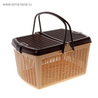 Корзина 47×36×27.5 см, бежево-шоколадный - Фото 3
