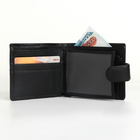 Портмоне мужское на кнопке, отделение для сим-карт, цвет чёрный - фото 23963020