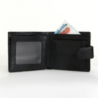 Портмоне мужское на кнопке, отделение для сим-карт, цвет чёрный - фото 23963021