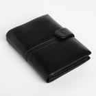 Портмоне мужское на кнопке 3 в 1, отдел для автодокументов, паспорта, цвет чёрный - фото 23963033