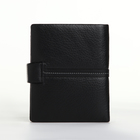 Портмоне мужское на кнопке, отдел для автодокументов, цвет чёрный - фото 23963041