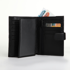 Портмоне мужское на кнопке, отдел для автодокументов, цвет чёрный - фото 23963054