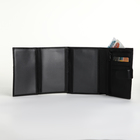 Портмоне мужское на кнопке, отдел для автодокументов, цвет чёрный - фото 23963056