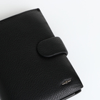 Портмоне мужское на кнопке 3 в 1, отдел для автодокументов, паспорта, цвет чёрный - фото 23979929