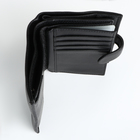 Портмоне мужское на кнопке 3 в 1, отдел для автодокументов, паспорта, цвет чёрный - фото 23979930