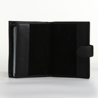 Портмоне мужское на кнопке 3 в 1, отдел для автодокументов, паспорта, цвет чёрный - фото 23979931
