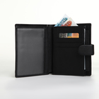 Портмоне мужское на кнопке, отдел для автодокументов, цвет чёрный - фото 23963161