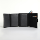 Портмоне мужское на кнопке, отдел для автодокументов, цвет чёрный - фото 23963171