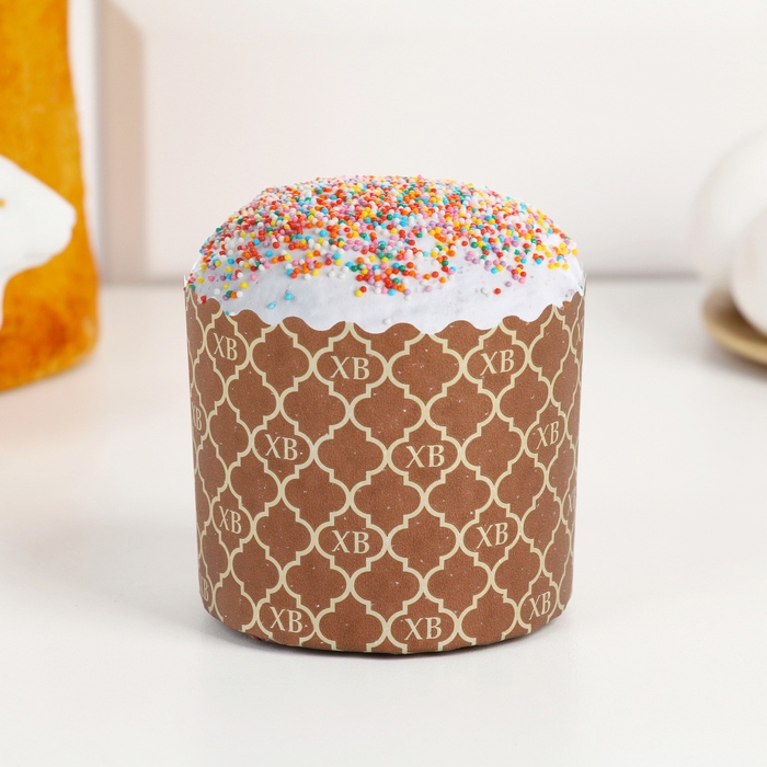 Форма бумажная для кулича «ХВ новая», 7×6 см, одноразовая, коричневая - Фото 1