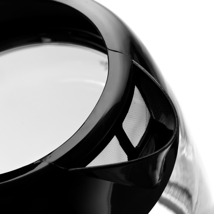 Чайник электрический BRAYER BR1012BK, стекло, 1.7 л, 2200 Вт, чёрно-серебристый