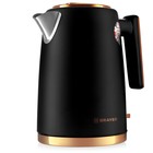 Чайник электрический BRAYER 1054BR, металл, 1.7 л, 2200 Вт, чёрно-золотистый - фото 9647601