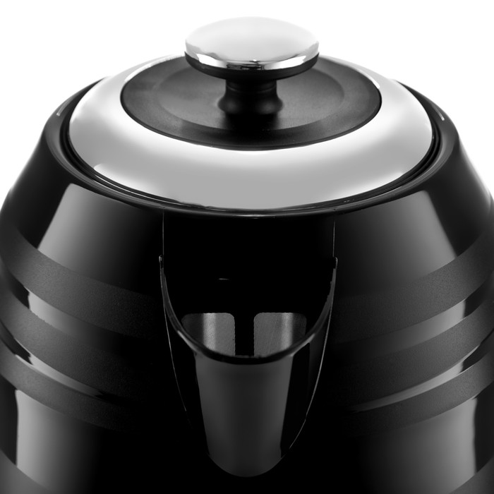 Чайник электрический BRAYER 1059BR, пластик, 1.7 л, 2200 Вт, термометр, чёрный