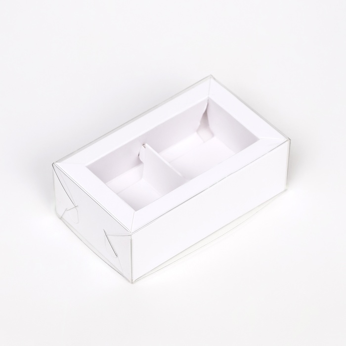 Коробка складная с прозрачной крышкой, 10 х 6 х 3,5 см, белая