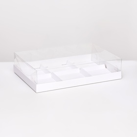 Коробка для муссовых пирожных 6 штук, 26x17x6 Белый